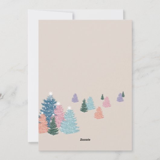 ジョイパステルウォーターカラークリスマスツリーフォレスト&ドーブ シーズンカード (裏面)
