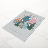 ジョイパステルウォーターカラークリスマスツリーフォレスト&ドーブ 箔シーズンカード (回転した状態)