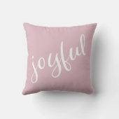ジョイパステルピンクスクリプトクリスマスホリデー クッション (裏面)