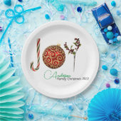 ジョイパーソナライズされたキャンディーオーナメントホリーラテ ペーパープレート (パーティー)