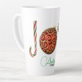 ジョイパーソナライズされたキャンディーオーナメントホリーラテm カフェラテマグ (左アングル)