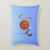 ジョイパーソナライズされたキャンディーオーナメントホリー アクセントクッション (裏面(縦))