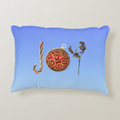 ジョイパーソナライズされたキャンディーオーナメントホリー アクセントクッション (裏面)