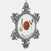 ジョイパーソナライズされたキャンディーオーナメントホリー スノーフレークピューターオーナメント (左)