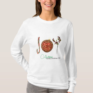 ジョイパーソナライズされたキャンディーオーナメントホリー Tシャツ