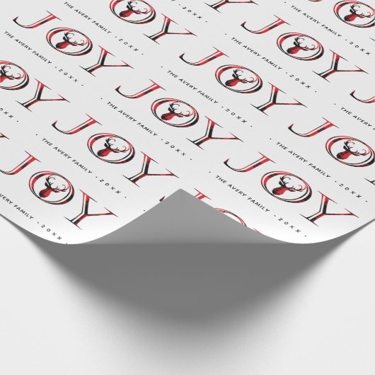 ジョイパーソナライズされたスエレガント・クリスマス ラッピングペーパー (角)