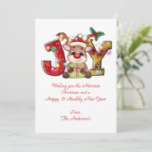 ジョイパーソナライズされたトナディアクリスマスホリデーカード シーズンカード (スタンド正面)