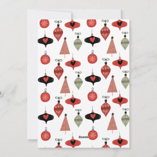 ジョイパーソナライズされたファミリーフォトクリスマスレッド シーズンカード (裏面)