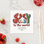 ジョイパーソナライズされたマンガーシーンクリスマスホリデー スタンダードカクテルナプキン (インサイチュ)