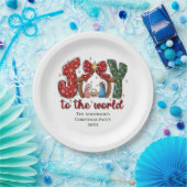 ジョイパーソナライズされたマンガーシーンクリスマスホリデー ペーパープレート (パーティー)