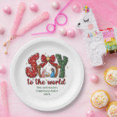 ジョイパーソナライズされたマンガーシーンクリスマスホリデー ペーパープレート (パーティー)
