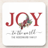 ジョイパーソナライズされたレッドホワイト コースター (正面)