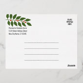 ジョイビジネスクリスマスグリーティング葉グリーン金ゴールド 箔シーズンポストカード (裏面)