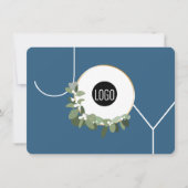 ジョイビジネスロゴハッピーホリデーズダスティブルー シーズンカード (正面)