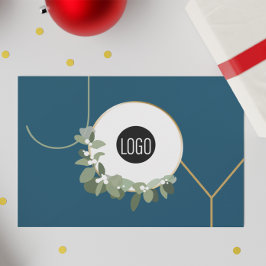 ジョイビジネスロゴハッピーホリデーズブルーカスタム シーズンカード