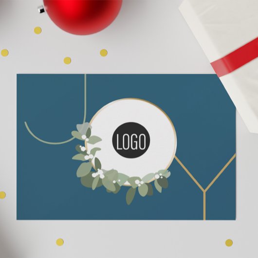 ジョイビジネスロゴハッピーホリデーズブルーカスタム シーズンカード