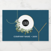 ジョイビジネスロゴハッピーホリデーズブルー スパークリングワインラベル (シングルラベル)