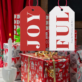 ジョイビッグタイポグラフィカスタム文字モダン ギフトタグ