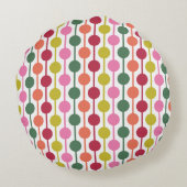 ジョイピンクとライムグリーンレトロクリスマス ラウンドクッション (裏面)