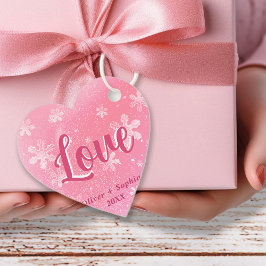 ジョイピンクスノーフレークスクリスマスホリデーギフトラベル フェイバータグ