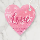 ジョイピンクスノーフレークスクリスマスホリデーギフトラベル フェイバータグ (裏面)