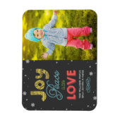 ジョイピースアンドラブブライトカラーズホリデーフォト マグネット (縦)