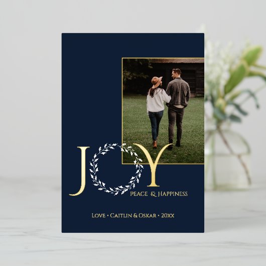 ジョイピースハピネスホリデイリースと写真 箔シーズンカード (立ち正面)