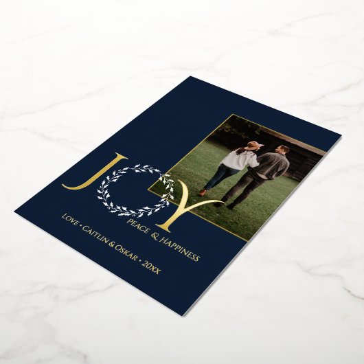 ジョイピースハピネスホリデイリースと写真 箔シーズンカード (回転した状態)