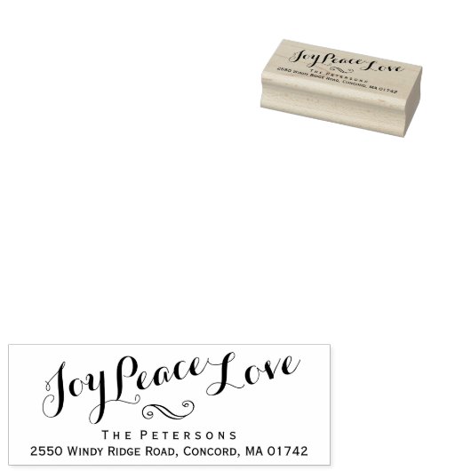 ジョイピースラブクリスマスカスタム差出人住所 ラバースタンプ (押印)