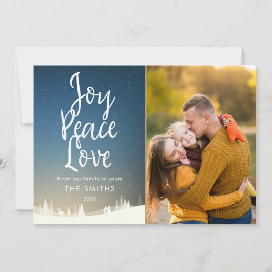 ジョイピースラブクリスマス冬の風景写真 シーズンカード (正面)