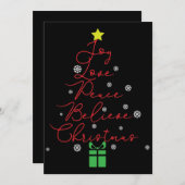 ジョイピースラブスター信じレッドクリスマスカード (正面/裏面)