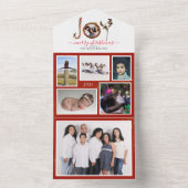 ジョイファミパーソナライズされたリーの写真クリスマスカード オールインワン招待状 (内側)