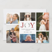 ジョイファミリーフォトコラージョモダンンクリスマス シーズンカード (正面)