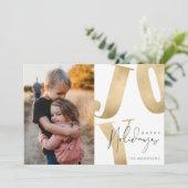 ジョイファミリーフォトハッピーホリデーズクリスマス シーズンカード (スタンド正面)