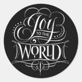 ジョイファンシース渦巻形の・クリスマス書道レタリング ラウンドシール (正面)