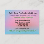 ジョイフィールドプロフェッショナル介護者 名刺 (裏面)