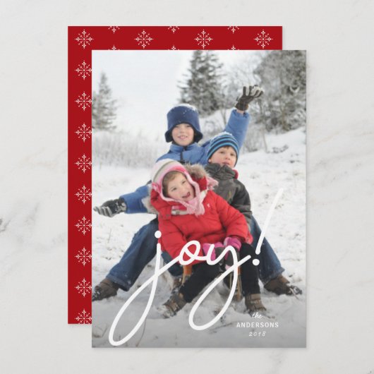 ジョイフェスティバルクリスマス手書きの脚本写真 シーズンカード (正面/裏面)