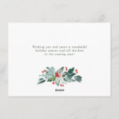 ジョイフェスティバルホリーベリーリースクリスマスグリーティング  シーズンカード (裏面)