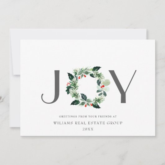 ジョイフェスティバルホリーベリーリースクリスマスグリーティング シーズンカード (正面)