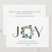 ジョイフェスティバルホリーベリーリースクリスマスグリーティング シーズンカード (正面/裏面)