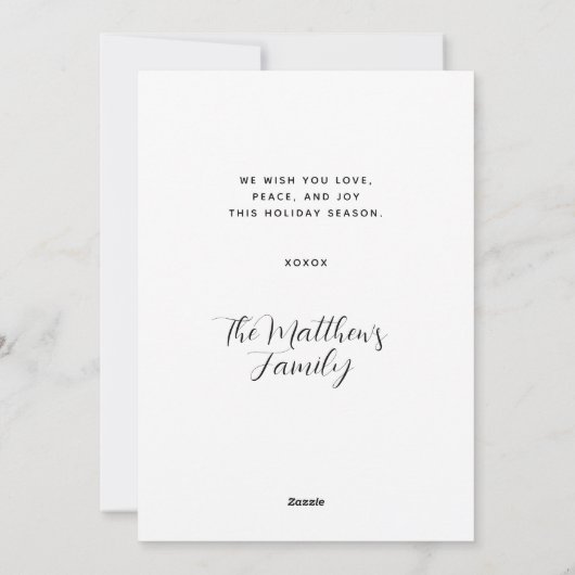 ジョイフォトコラージメリークリスマスハッピーホリデー シーズンカード (裏面)