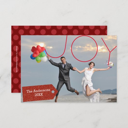 ジョイフォト- 3x5クリスマスカード 招待状 (正面/裏面)