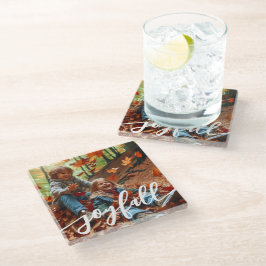 ジョイフォール秋紅葉カスタム写真 ガラスコースター