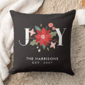 ジョイフラリッシュカスタムフローラホリディピロー – ブラック クッション (ブランケット)
