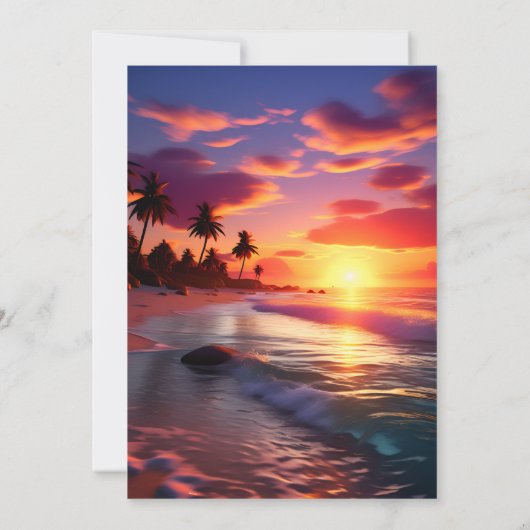 ジョイフラルアウ（ハワイ式宴会）サーフアロハハワイの1歳の誕生日Inv 招待状 (裏面)