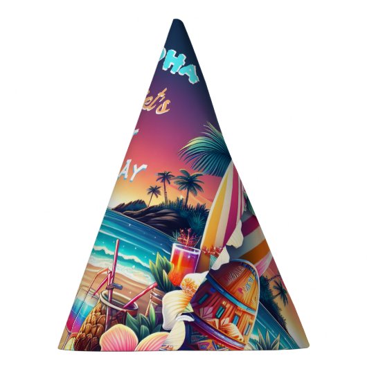 ジョイフラルアウ（ハワイ式宴会）サーフアロハハワイの1歳 パーティーハット (右)