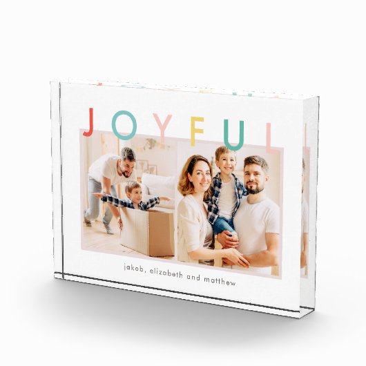 ジョイフリモダンーズシンプルおもしろいカラフルホリデイ フォトブロック (右)