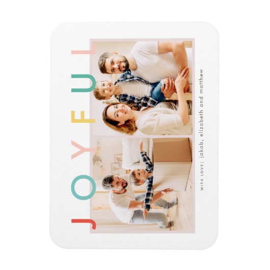 ジョイフリモダンーズシンプルおもしろいカラフルホリデイ マグネット (縦)