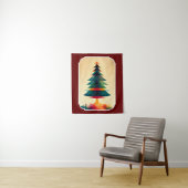 ジョイフルクリスマスツリー幾何学的アートデザイン タペストリー (インサイチュ)