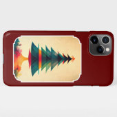 ジョイフルクリスマスツリー幾何学的アートデザイン iPhoneケース (裏面横)